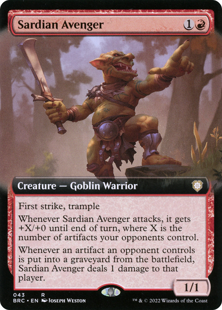Sardian Avenger (BRC-043) - The Brothers' War Commander: (Extended Art) - Premium MTG Single from Wizards of the Coast - Just $0.16! Shop now at Game Crave Tournament Store