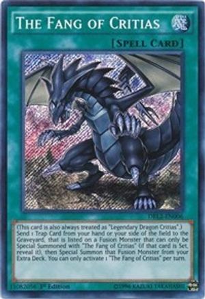 The Fang of Critias (DRL2-EN006) - Dragons of Legend 2 1st Edition - Premium Yugioh Single from Konami - Just $3.23! Shop now at Game Crave Tournament Store