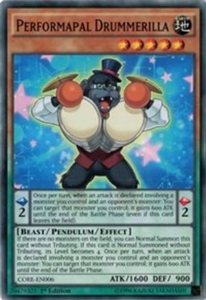 Performapal Drummerilla (CORE-EN006) - Clash of Rebellions Unlimited - Premium Yugioh Single from Konami - Just $0.25! Shop now at Game Crave Tournament Store