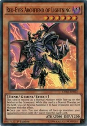 Red-Eyes Archfiend of Lightning (CORE-EN023) - Clash of Rebellions Unlimited - Premium Yugioh Single from Konami - Just $2.12! Shop now at Game Crave Tournament Store