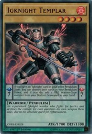 Igknight Templar (CORE-EN028) - Clash of Rebellions 1st Edition - Premium Yugioh Single from Konami - Just $0.47! Shop now at Game Crave Tournament Store