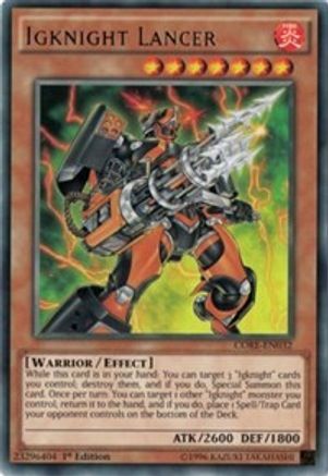 Igknight Lancer (CORE-EN032) - Clash of Rebellions Unlimited - Premium Yugioh Single from Konami - Just $0.25! Shop now at Game Crave Tournament Store