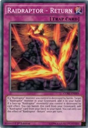 Raidraptor - Return (CORE-EN069) - Clash of Rebellions 1st Edition - Premium Yugioh Single from Konami - Just $0.25! Shop now at Game Crave Tournament Store