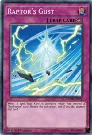 Raptor's Gust (CORE-EN070) - Clash of Rebellions 1st Edition - Premium Yugioh Single from Konami - Just $0.23! Shop now at Game Crave Tournament Store