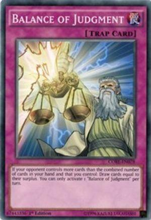 Balance of Judgment (CORE-EN078) - Clash of Rebellions 1st Edition - Premium Yugioh Single from Konami - Just $0.49! Shop now at Game Crave Tournament Store