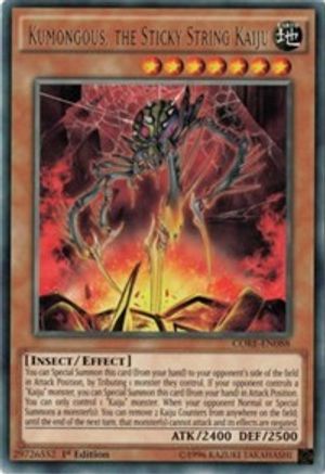 Kumongous, the Sticky String Kaiju (CORE-EN088) - Clash of Rebellions 1st Edition - Premium Yugioh Single from Konami - Just $0.27! Shop now at Game Crave Tournament Store