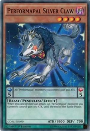 Performapal Silver Claw (CORE-EN090) - Clash of Rebellions Unlimited - Premium Yugioh Single from Konami - Just $0.25! Shop now at Game Crave Tournament Store
