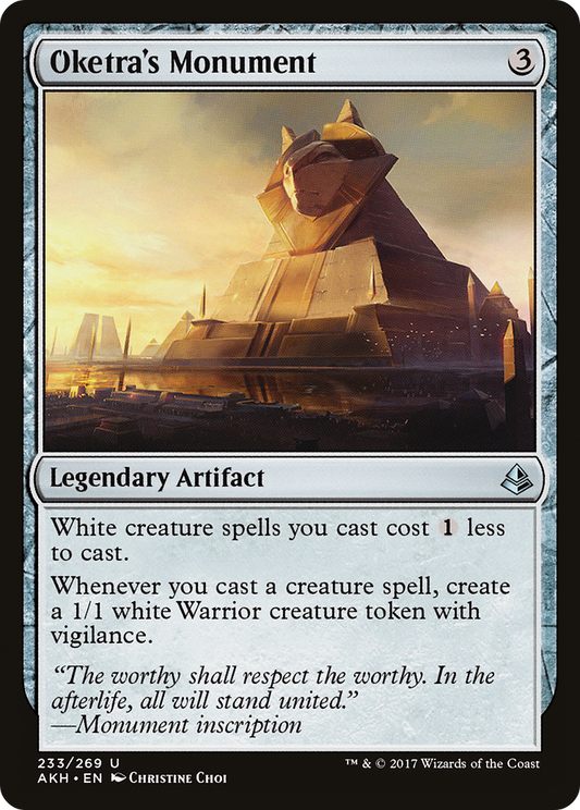 Oketra's Monument (AKH-233) - Amonkhet - Premium MTG Single from Wizards of the Coast - Just $4.42! Shop now at Game Crave Tournament Store