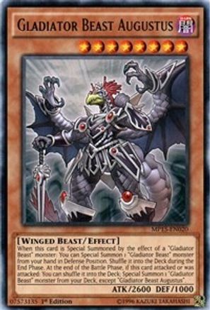 Gladiator Beast Augustus (MP15-EN020) - 2015 Mega-Tins Mega Pack 1st Edition - Premium Yugioh Single from Konami - Just $0.55! Shop now at Game Crave Tournament Store