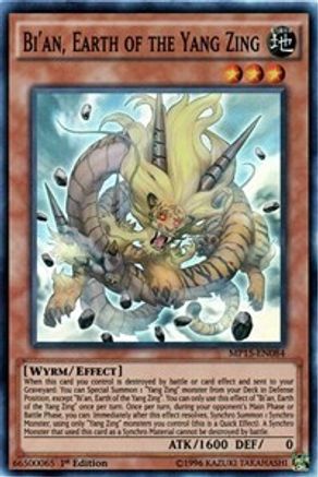 Bi'an, Earth of the Yang Zing (MP15-EN084) - 2015 Mega-Tins Mega Pack 1st Edition - Premium Yugioh Single from Konami - Just $0.68! Shop now at Game Crave Tournament Store