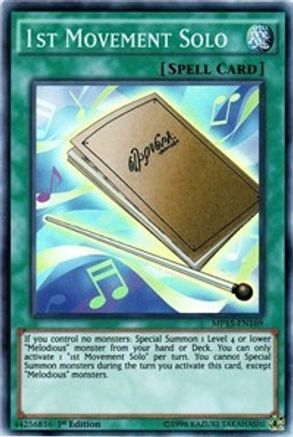 1st Movement Solo (MP15-EN169) - 2015 Mega-Tins Mega Pack 1st Edition - Premium Yugioh Single from Konami - Just $2.86! Shop now at Game Crave Tournament Store