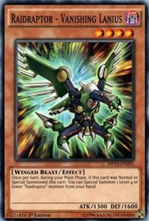 Raidraptor - Vanishing Lanius (MP15-EN201) - 2015 Mega-Tins Mega Pack 1st Edition - Premium Yugioh Single from Konami - Just $0.30! Shop now at Game Crave Tournament Store