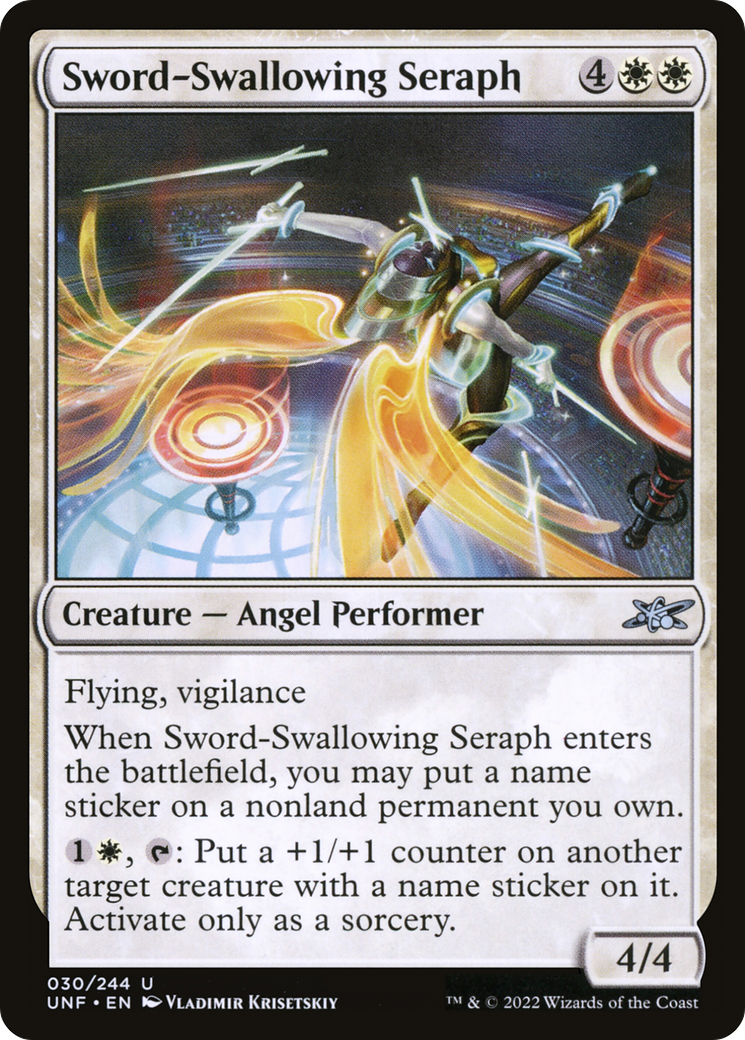 Sword-Swallowing Seraph (UNF-030) - Unfinity Foil - Premium MTG Single from Wizards of the Coast - Just $0.08! Shop now at Game Crave Tournament Store
