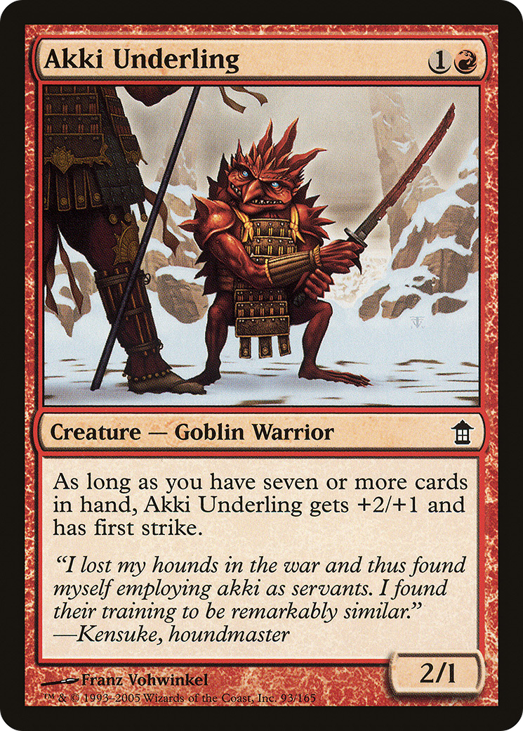 Akki Underling (SOK-093) - Saviors of Kamigawa - Premium MTG Single from Wizards of the Coast - Just $0.08! Shop now at Game Crave Tournament Store