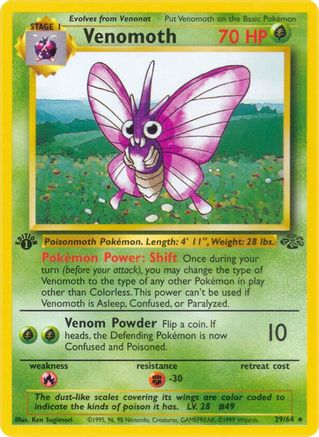 Venomoth 29/64 - Jungle Unlimited - Premium Pokemon Single from Nintendo - Just $2.23! Shop now at Game Crave Tournament Store