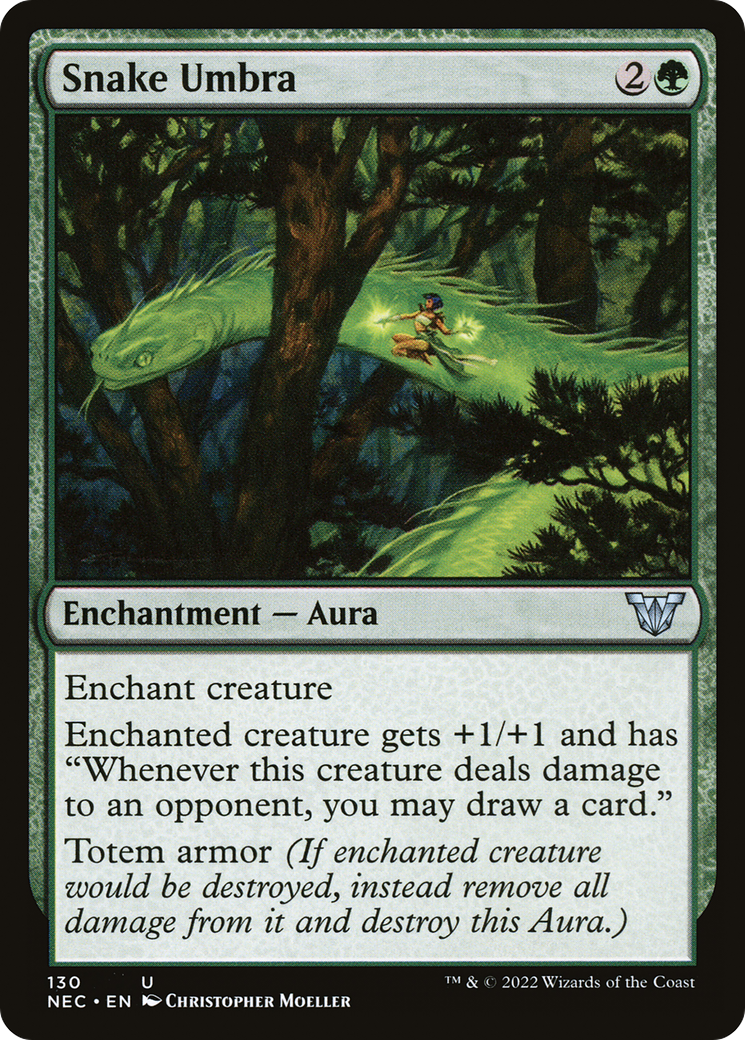 Snake Umbra (NEC-130) - Neon Dynasty Commander - Premium MTG Single from Wizards of the Coast - Just $0.42! Shop now at Game Crave Tournament Store