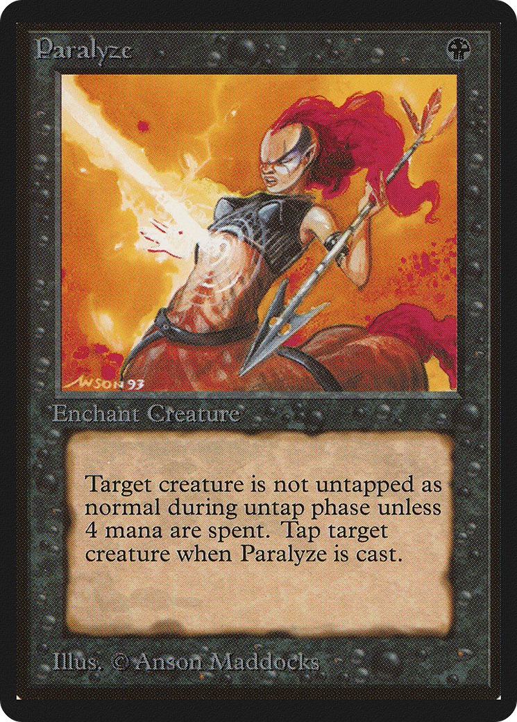 Paralyze (LEB-120) - Limited Edition Beta - Premium MTG Single from Wizards of the Coast - Just $2.25! Shop now at Game Crave Tournament Store