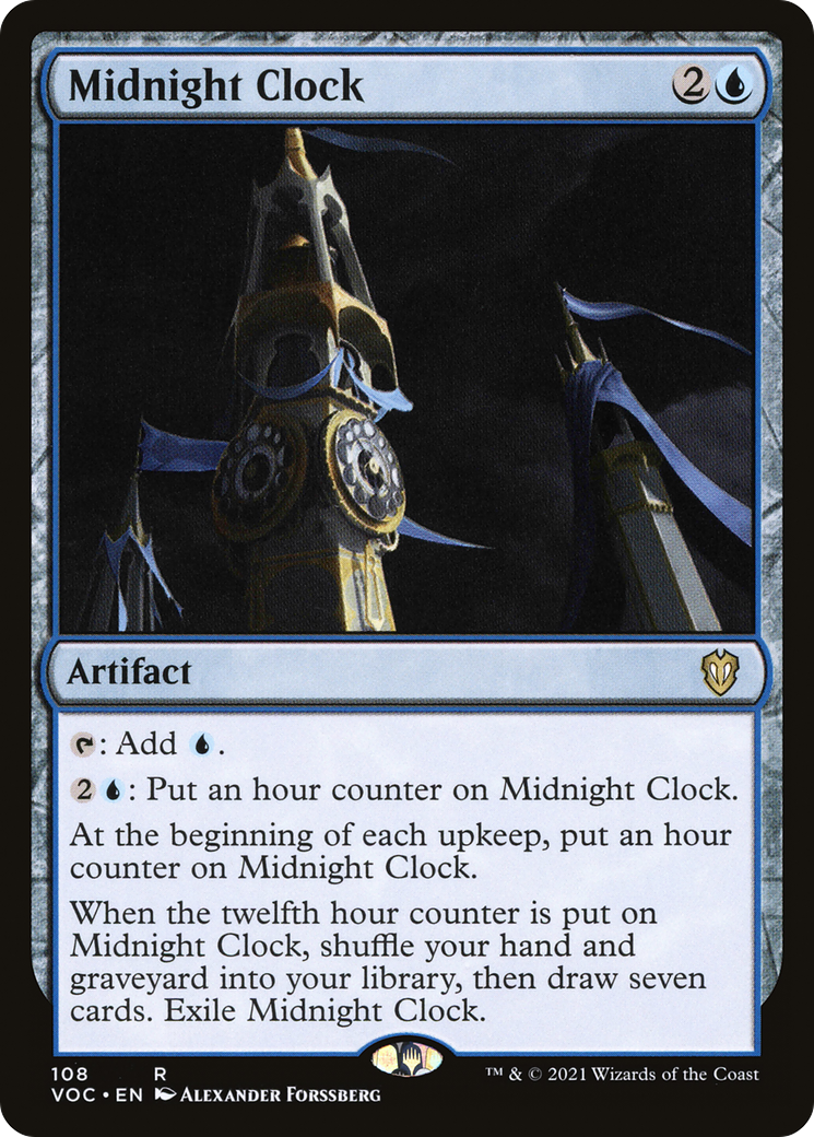 Midnight Clock (VOC-108) - Crimson Vow Commander - Premium MTG Single from Wizards of the Coast - Just $0.27! Shop now at Game Crave Tournament Store