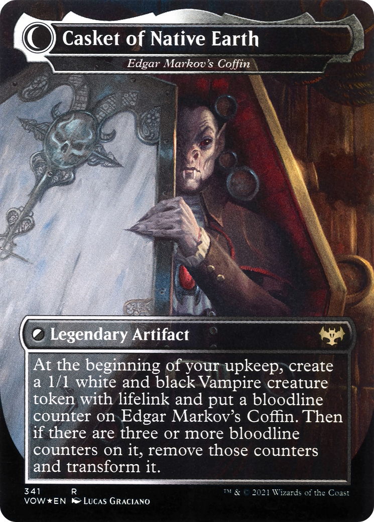 Edgar, Charmed Groom // Edgar Markov's Coffin (VOW-341) - Innistrad: Crimson Vow: (Double Faced Transform) (Borderless) Foil - Premium MTG Single from Wizards of the Coast - Just $7.51! Shop now at Game Crave Tournament Store