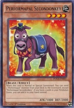 Performapal Secondonkey (DOCS-EN001) - Dimension of Chaos 1st Edition - Premium Yugioh Single from Konami - Just $0.25! Shop now at Game Crave Tournament Store