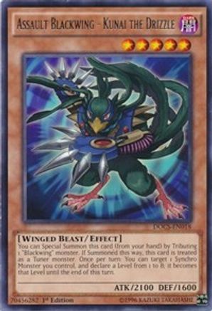 Assault Blackwing - Kunai the Drizzle (DOCS-EN018) - Dimension of Chaos 1st Edition - Premium Yugioh Single from Konami - Just $0.90! Shop now at Game Crave Tournament Store