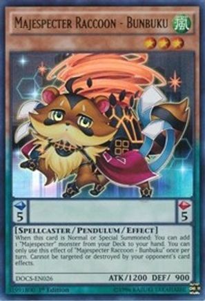 Majespecter Raccoon - Bunbuku (DOCS-EN026) - Dimension of Chaos 1st Edition - Premium Yugioh Single from Konami - Just $0.62! Shop now at Game Crave Tournament Store