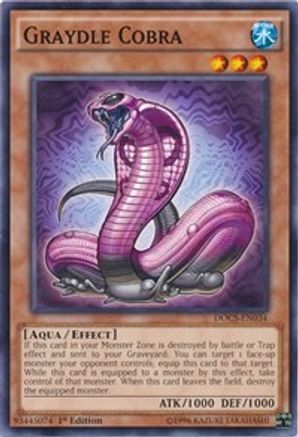 Graydle Cobra (DOCS-EN034) - Dimension of Chaos 1st Edition - Premium Yugioh Single from Konami - Just $0.26! Shop now at Game Crave Tournament Store