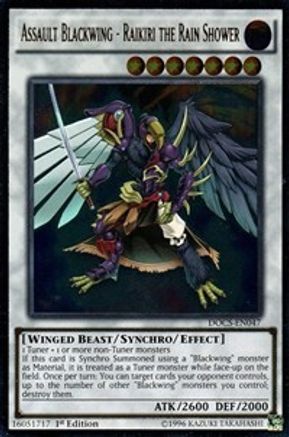 Assault Blackwing - Raikiri the Rain Shower (UTR) (DOCS-EN047) - Dimension of Chaos Unlimited - Premium Yugioh Single from Konami - Just $4.26! Shop now at Game Crave Tournament Store