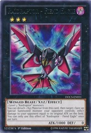 Raidraptor - Fiend Eagle (DOCS-EN051) - Dimension of Chaos 1st Edition - Premium Yugioh Single from Konami - Just $0.26! Shop now at Game Crave Tournament Store