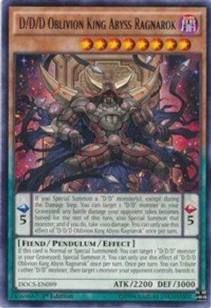 D/D/D Oblivion King Abyss Ragnarok (DOCS-EN099) - Dimension of Chaos Unlimited - Premium Yugioh Single from Konami - Just $0.48! Shop now at Game Crave Tournament Store