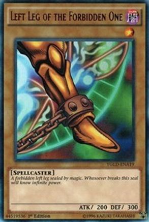 Left Leg of the Forbidden One (YGLD-ENA19) - King of Games: Yugi's Legendary Decks 1st Edition - Premium Yugioh Single from Konami - Just $4.96! Shop now at Game Crave Tournament Store