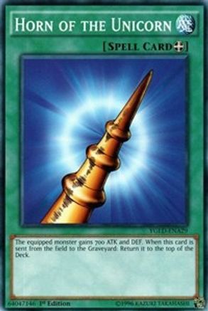 Horn of the Unicorn (YGLD-ENA29) - King of Games: Yugi's Legendary Decks Unlimited - Premium Yugioh Single from Konami - Just $0.25! Shop now at Game Crave Tournament Store