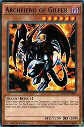 Archfiend of Gilfer (YGLD-ENB05) - King of Games: Yugi's Legendary Decks 1st Edition - Premium Yugioh Single from Konami - Just $0.25! Shop now at Game Crave Tournament Store