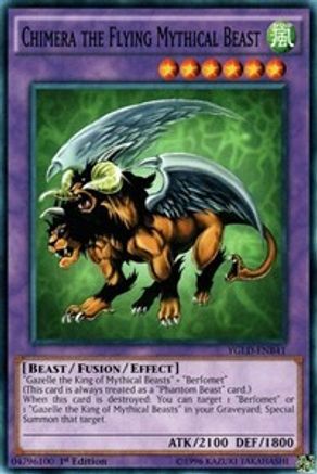 Chimera the Flying Mythical Beast (YGLD-ENB41) - King of Games: Yugi's Legendary Decks 1st Edition - Premium Yugioh Single from Konami - Just $0.29! Shop now at Game Crave Tournament Store