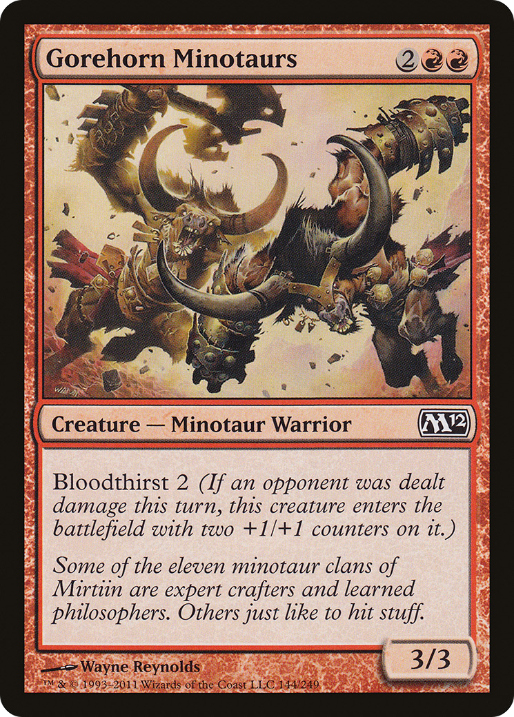 Gorehorn Minotaurs (M12-144) - Magic 2012 - Premium MTG Single from Wizards of the Coast - Just $0.08! Shop now at Game Crave Tournament Store