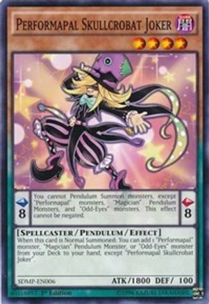 Performapal Skullcrobat Joker (SDMP-EN006) - Structure Deck: Master of Pendulum 1st Edition - Premium Yugioh Single from Konami - Just $0.33! Shop now at Game Crave Tournament Store