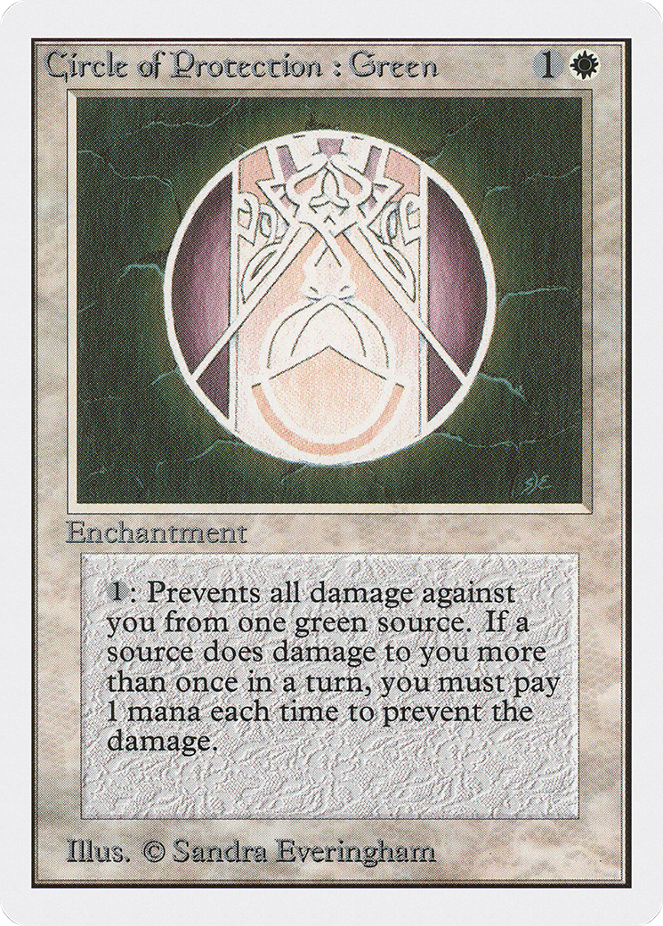 Circle of Protection: Green (2ED-012) - Unlimited Edition - Premium MTG Single from Wizards of the Coast - Just $0.57! Shop now at Game Crave Tournament Store