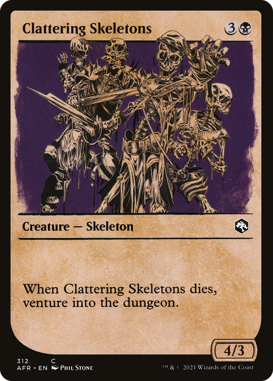 Clattering Skeletons (AFR-312) - Adventures in the Forgotten Realms: (Showcase) - Premium MTG Single from Wizards of the Coast - Just $0.08! Shop now at Game Crave Tournament Store