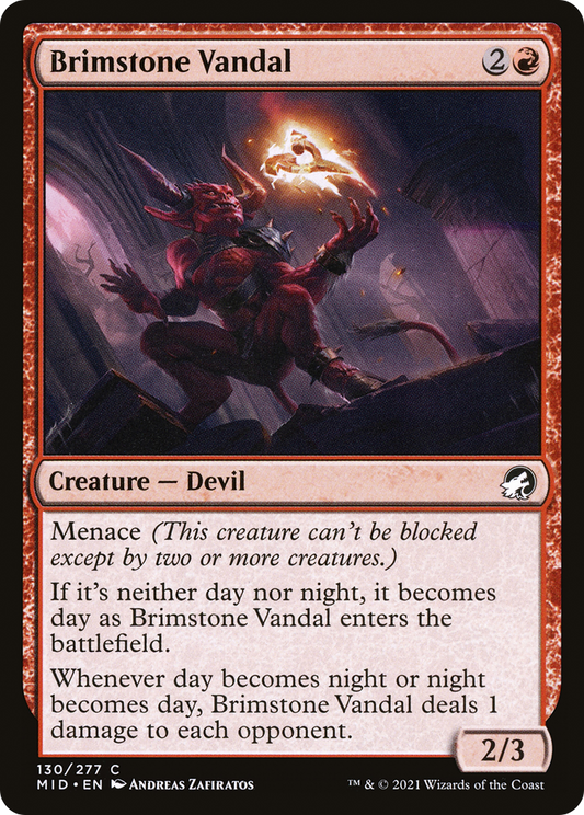 Brimstone Vandal (MID-130) - Innistrad: Midnight Hunt - Premium MTG Single from Wizards of the Coast - Just $0.08! Shop now at Game Crave Tournament Store
