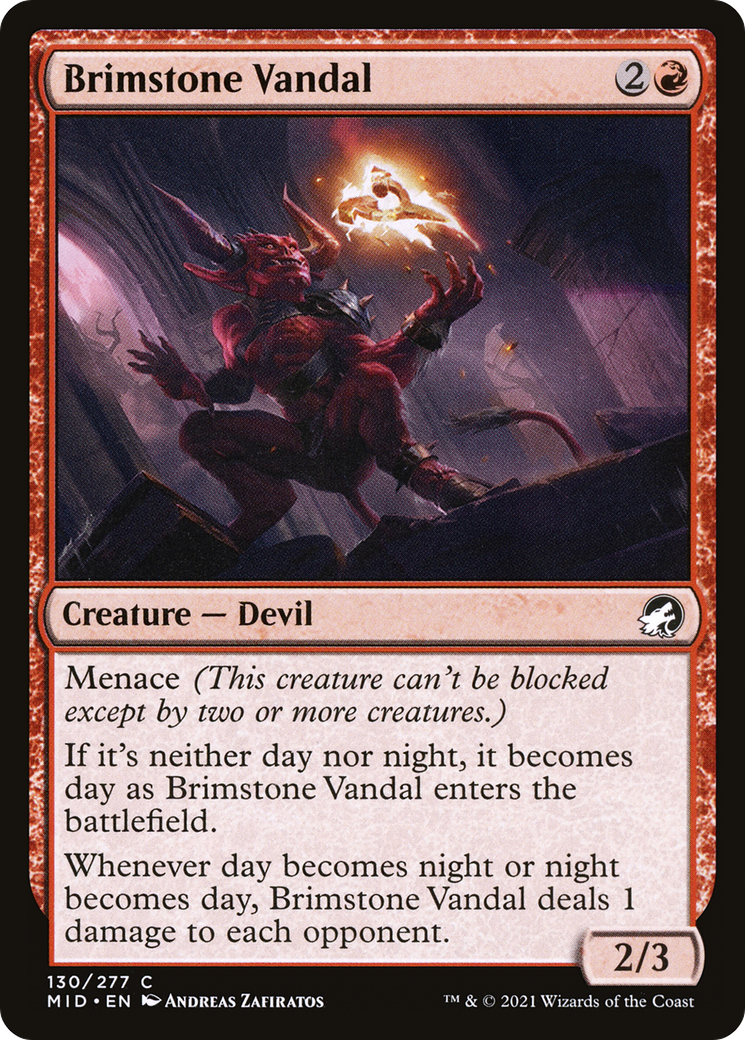Brimstone Vandal (MID-130) - Innistrad: Midnight Hunt Foil - Premium MTG Single from Wizards of the Coast - Just $0.08! Shop now at Game Crave Tournament Store