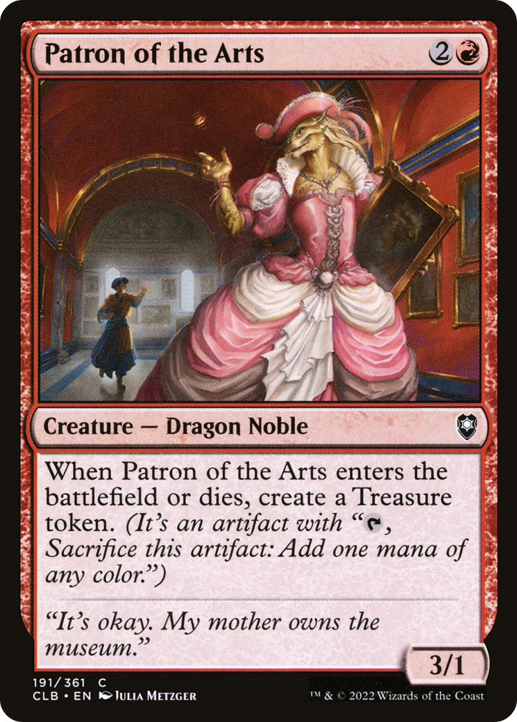 Patron of the Arts (CLB-191) - Commander Legends: Battle for Baldur's Gate - Premium MTG Single from Wizards of the Coast - Just $0.08! Shop now at Game Crave Tournament Store