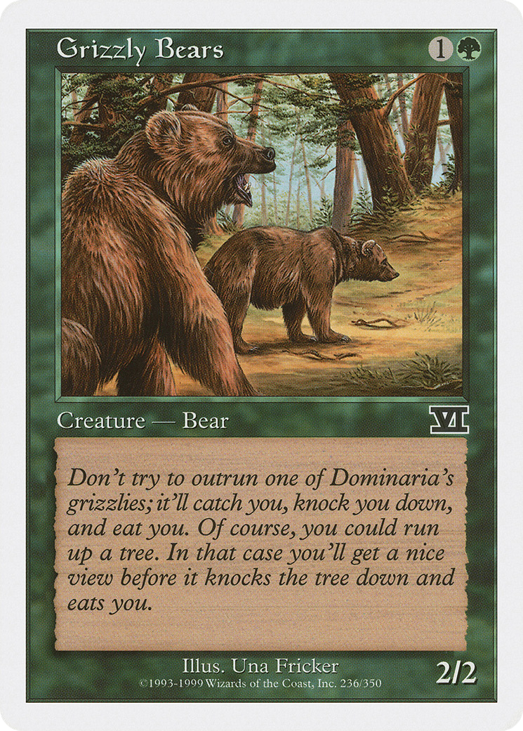 Grizzly Bears (6ED-236) - Classic Sixth Edition - Premium MTG Single from Wizards of the Coast - Just $0.08! Shop now at Game Crave Tournament Store