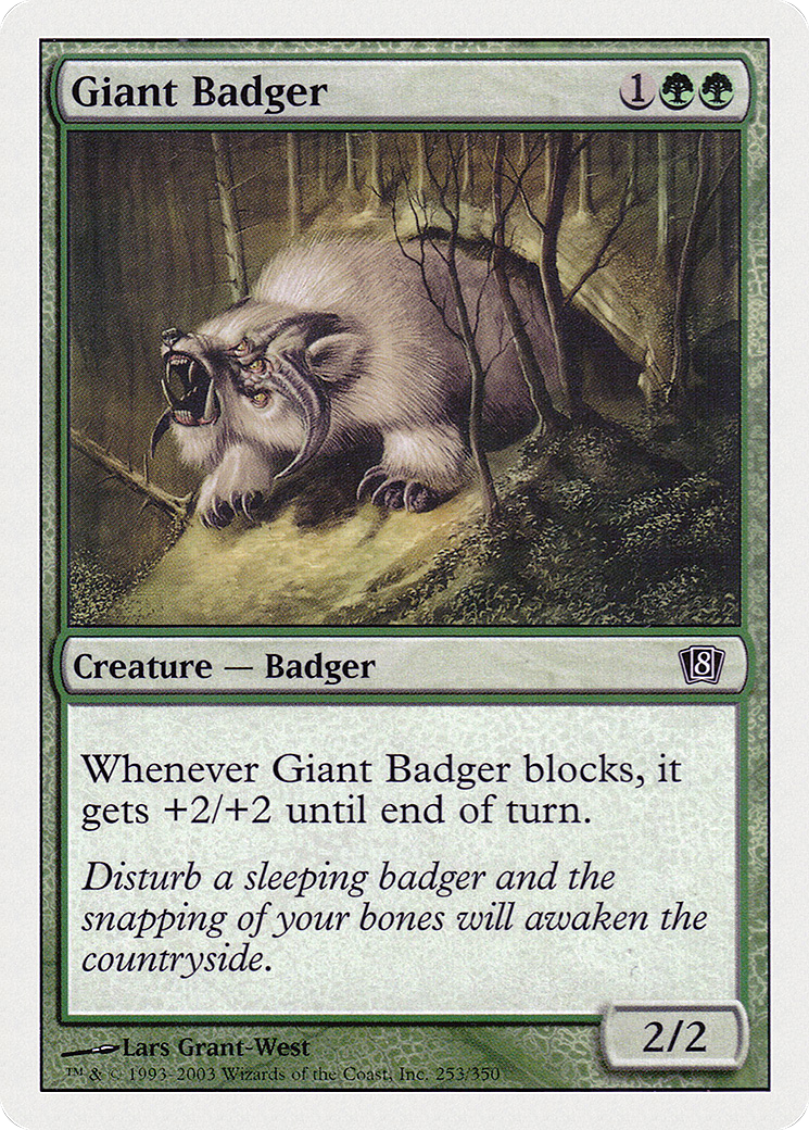 Giant Badger (8ED-253) - Eighth Edition - Premium MTG Single from Wizards of the Coast - Just $0.08! Shop now at Game Crave Tournament Store