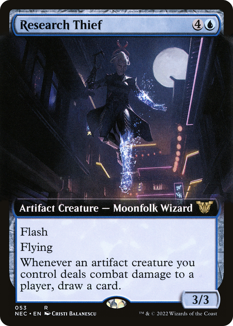 Research Thief (NEC-053) - Neon Dynasty Commander: (Extended Art) - Premium MTG Single from Wizards of the Coast - Just $0.19! Shop now at Game Crave Tournament Store