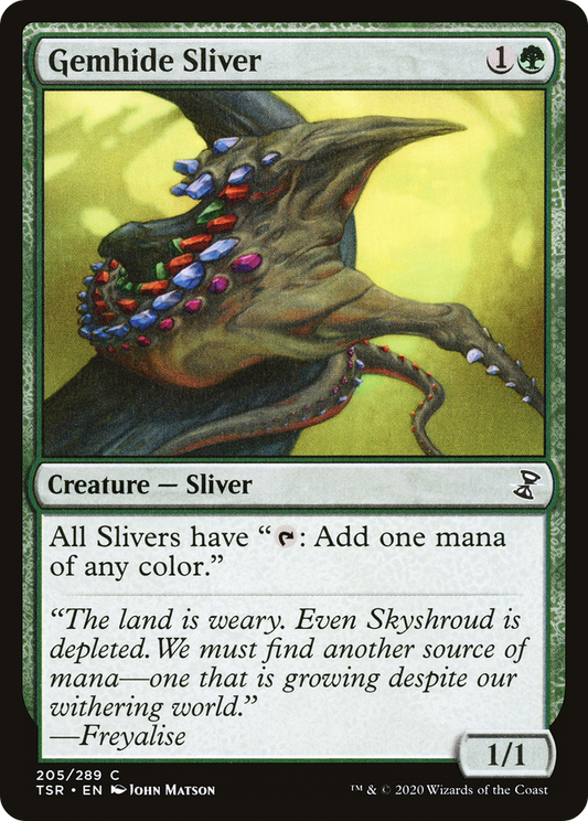 Gemhide Sliver (TSR-205) - Time Spiral Remastered - Premium MTG Single from Wizards of the Coast - Just $0.08! Shop now at Game Crave Tournament Store