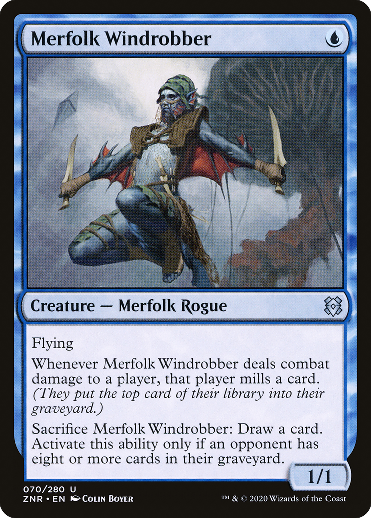 Merfolk Windrobber (ZNR-070) - Zendikar Rising Foil - Premium MTG Single from Wizards of the Coast - Just $0.25! Shop now at Game Crave Tournament Store
