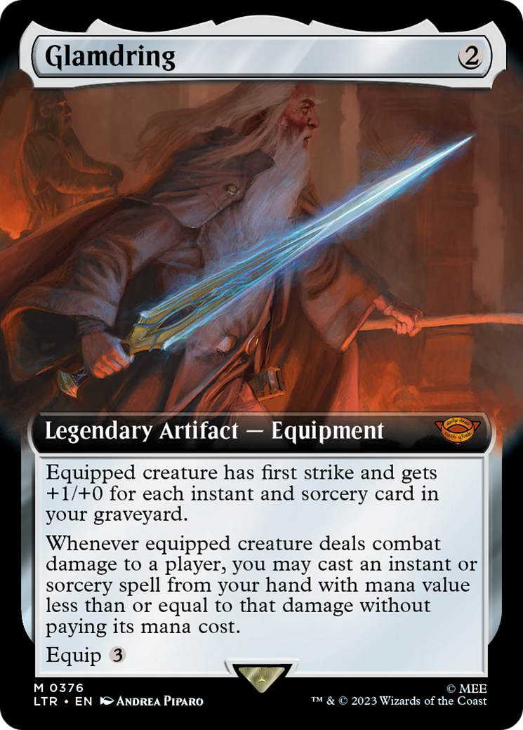 Glamdring (LTR-376) - The Lord of the Rings: Tales of Middle-earth: (Extended Art) - Premium MTG Single from Wizards of the Coast - Just $0.48! Shop now at Game Crave Tournament Store