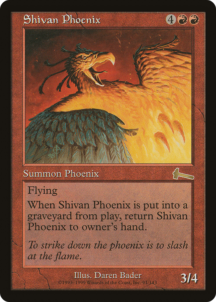 Shivan Phoenix (ULG-091) - Urza's Legacy - Premium MTG Single from Wizards of the Coast - Just $0.12! Shop now at Game Crave Tournament Store