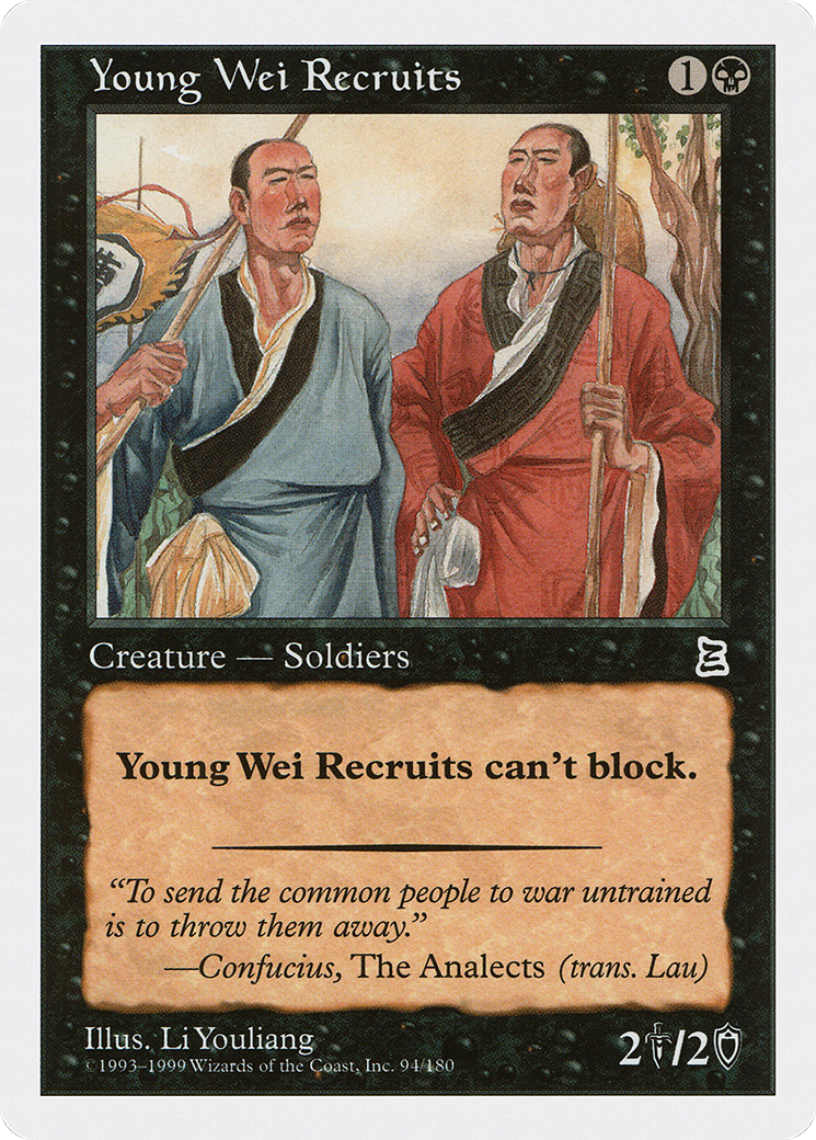 Young Wei Recruits (PTK-094) - Portal Three Kingdoms - Premium MTG Single from Wizards of the Coast - Just $0.86! Shop now at Game Crave Tournament Store