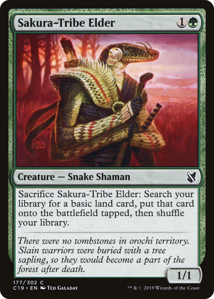 Sakura-Tribe Elder (C19-177) - Commander 2019 - Premium MTG Single from Wizards of the Coast - Just $0.09! Shop now at Game Crave Tournament Store